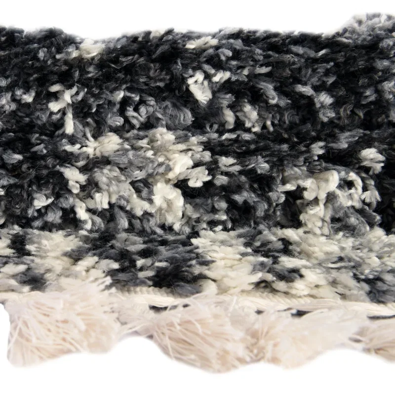shag nordico marmol en negro y blanco