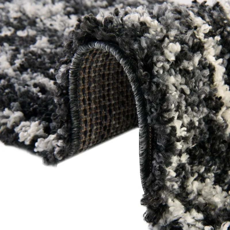 shag nordico marmol en negro y blanco