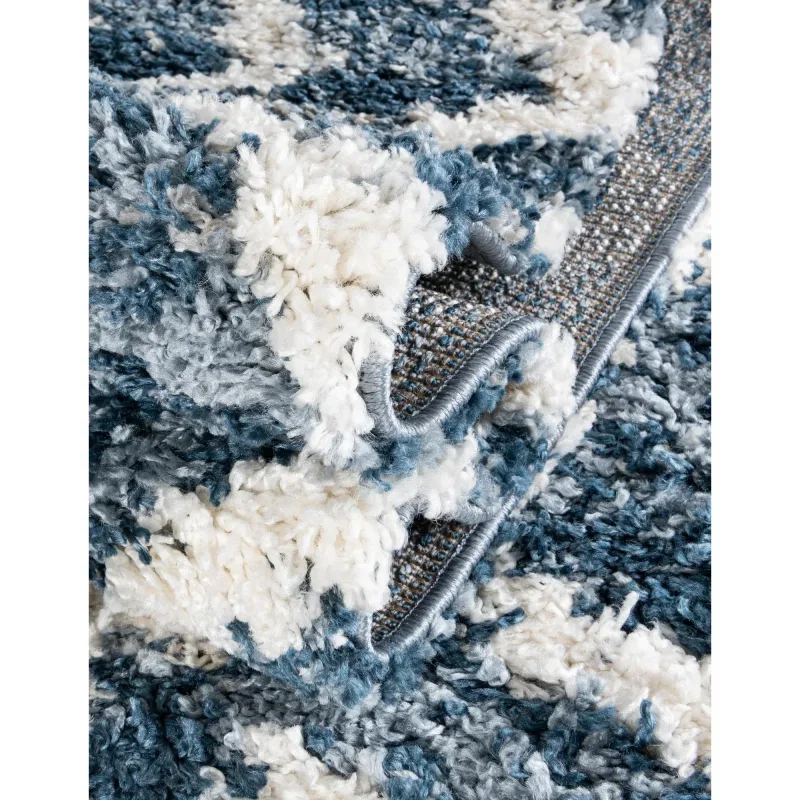 shag nordico rombos en azul