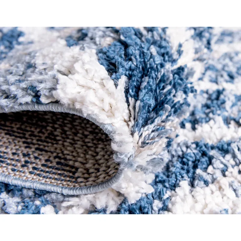 shag nordico rombos en azul