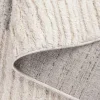 Tapete Shag Pacífico de Rayas en Marfil con Gris