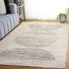 Tapete Shag Pacífico de Rayas en Marfil con Gris
