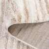 Tapete Shag Pacífico de Textura Lineal en Marfil con Beige