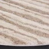 Tapete Shag Pacífico de Textura Lineal en Marfil con Beige