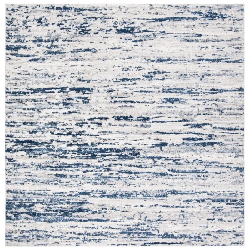 Tapete Emilia Arenas Grises con Azul Marino
