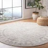 Tapete Tula de Franjas Ornamentales en Marfil con Gris