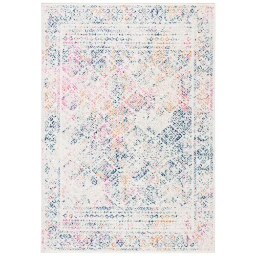 Tapete Tula de Textura Dispersa en Marfil con Azul