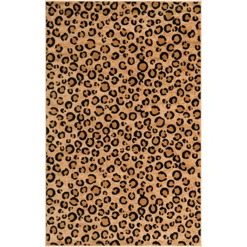 Tapete Vida Salvaje Leopardo en Café Claro