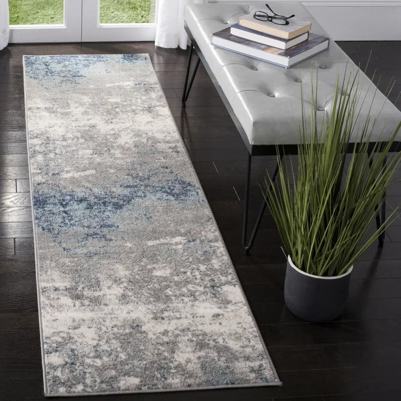Tapete Westside Moderno en Gris con Azul