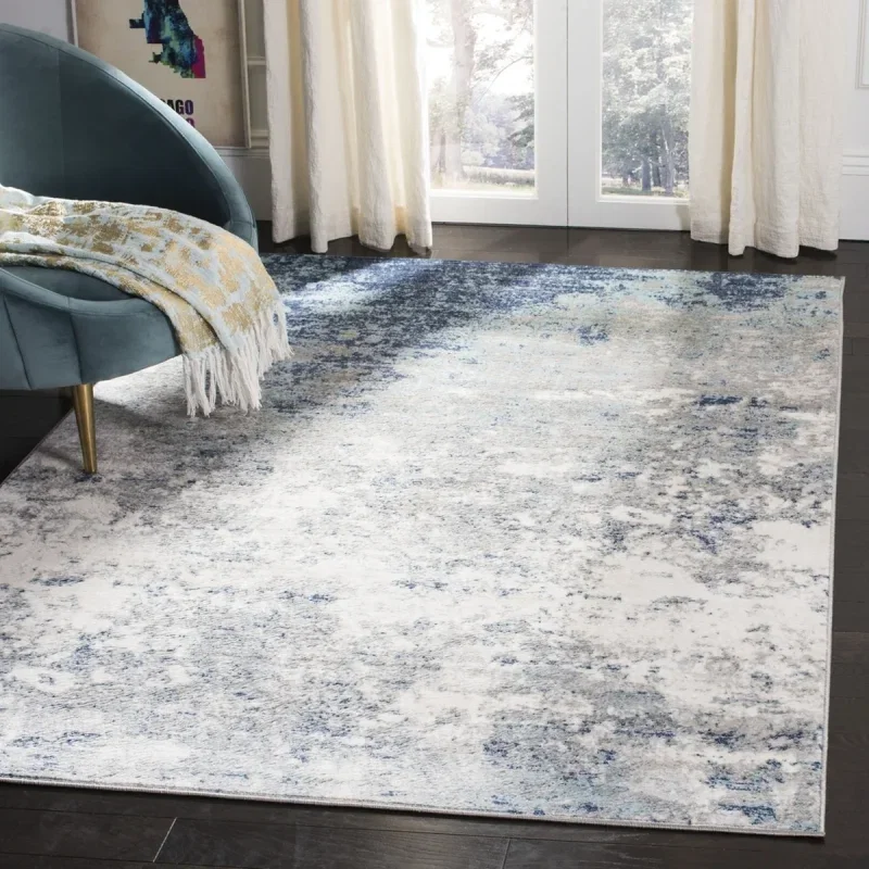 Tapete Westside Moderno en Gris con Azul