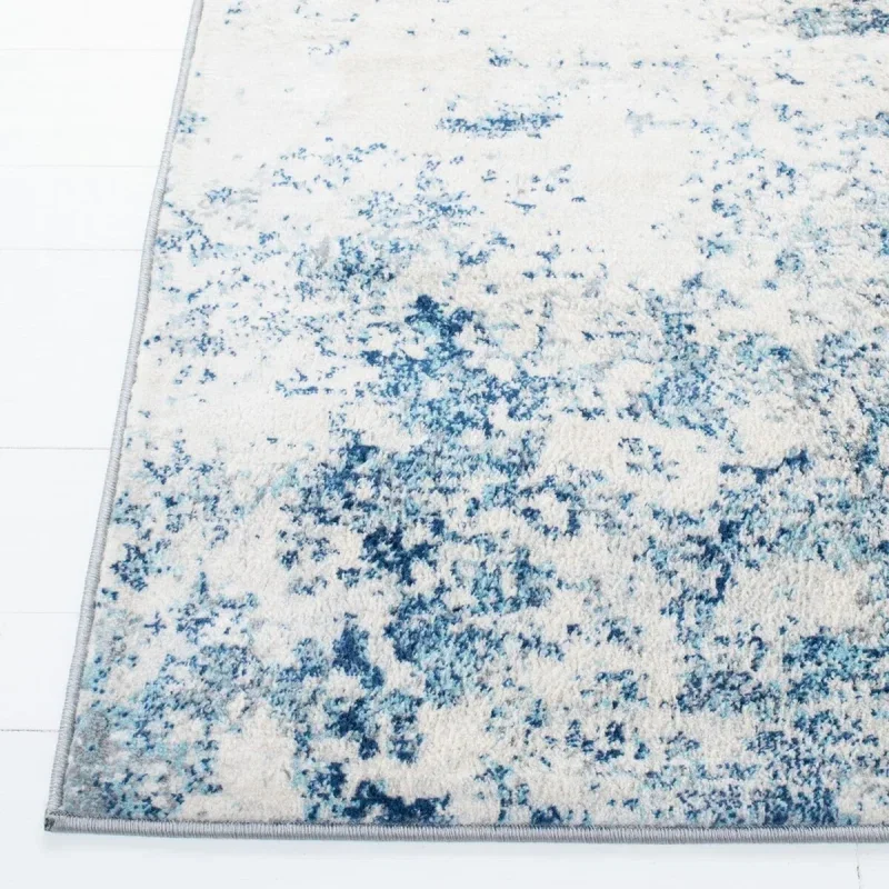 Tapete Westside Moderno en Marfil con Azul