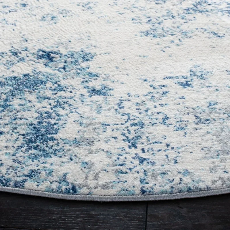 Tapete Westside Moderno en Marfil con Azul