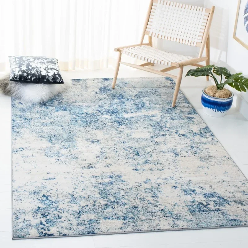 Tapete Westside Moderno en Marfil con Azul
