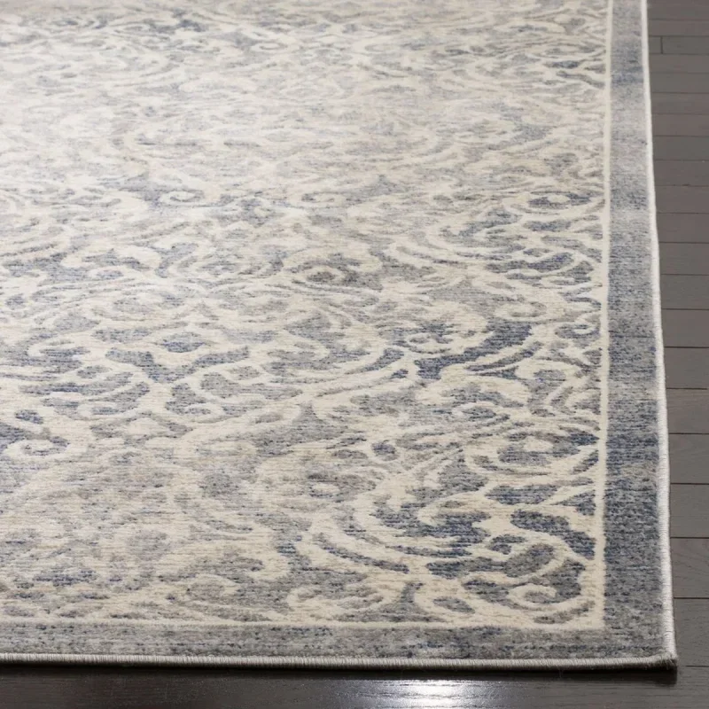 Tapete Westside Tradicional en Gris con Azul