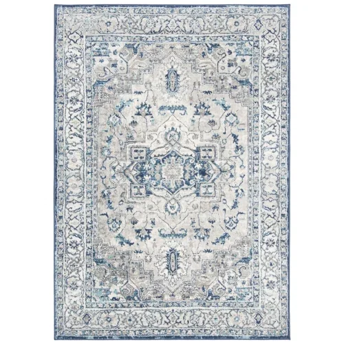 Tapete Westside Tradicional en Gris con Azul