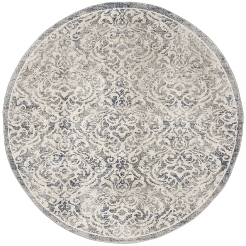 Tapete Westside Tradicional en Gris con Azul