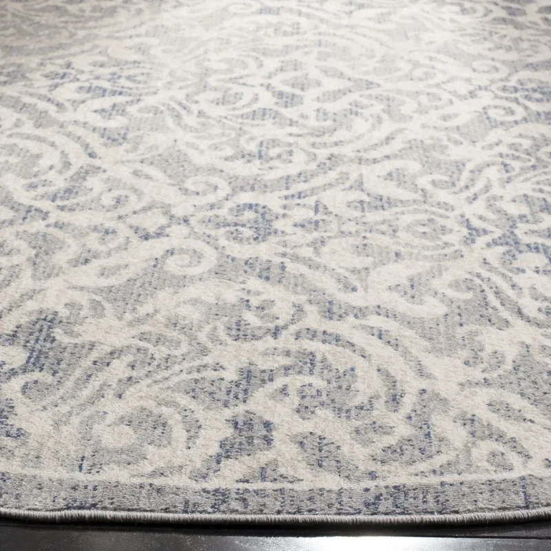 Tapete Westside Tradicional en Gris con Azul