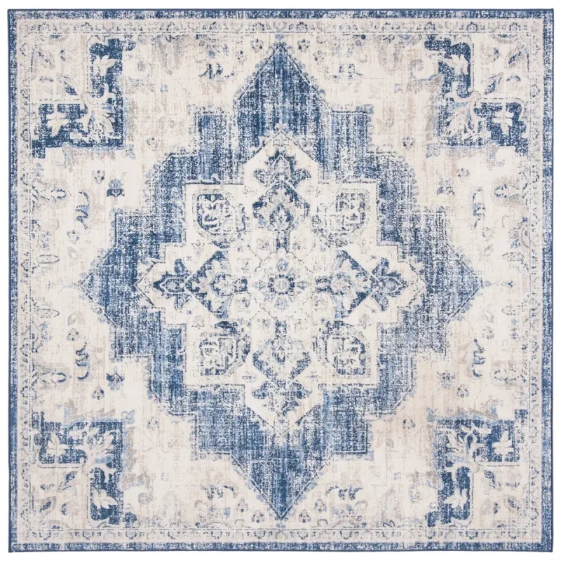 Tapete Westside Tradicional en Marfil con Azul