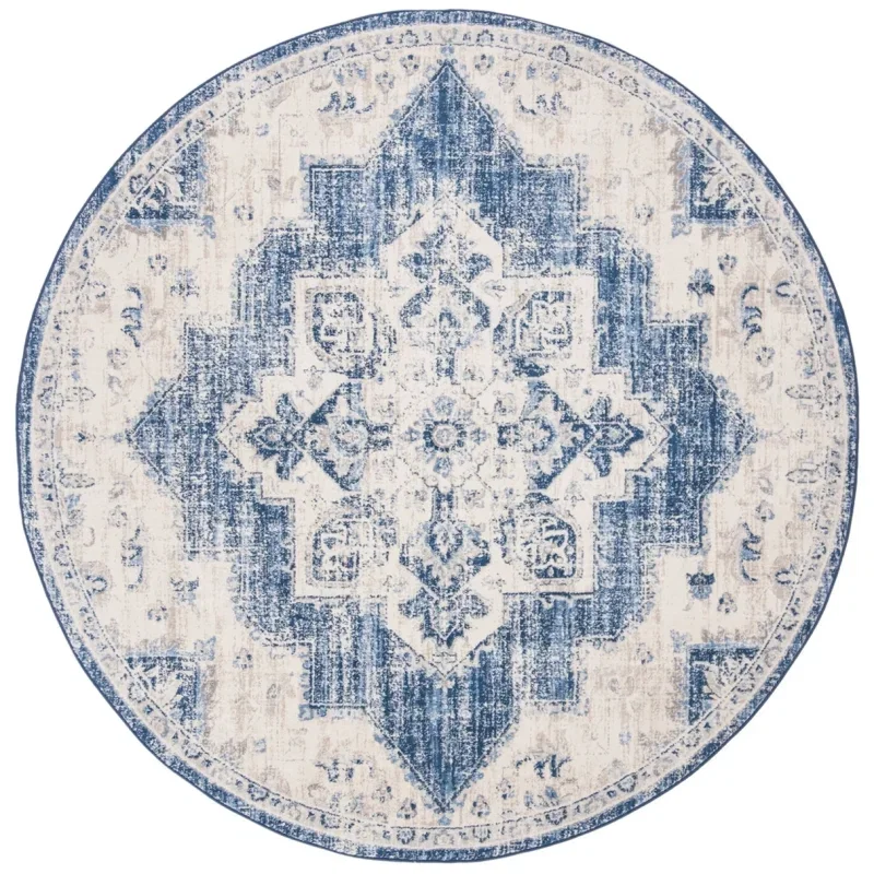 Tapete Westside Tradicional en Marfil con Azul