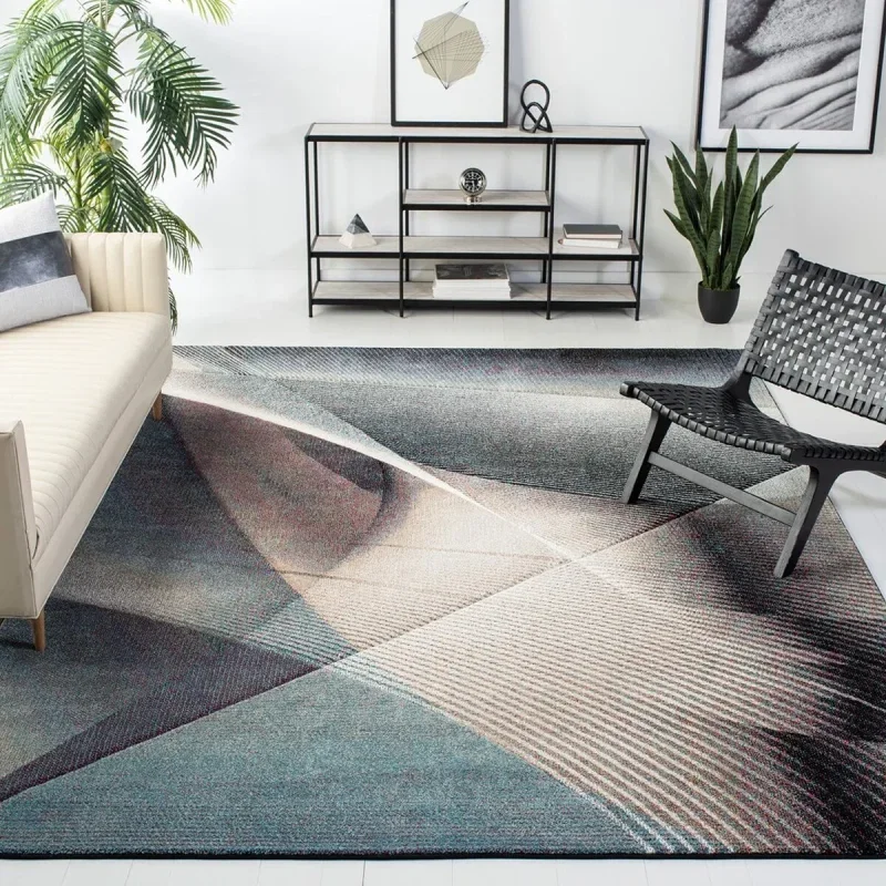 Tapete Actores Abstracto en Beige con Azul