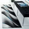 Tapete Actores de Ondas Fluidas en Gris con Azul