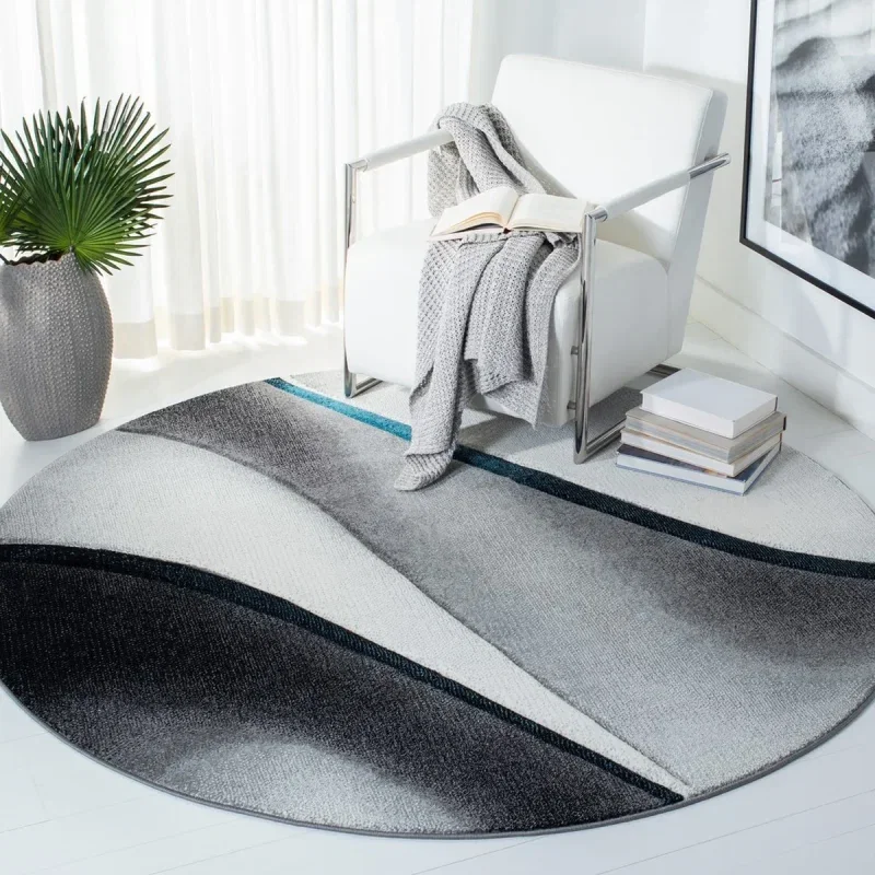 Tapete Actores de Ondas Fluidas en Gris con Azul