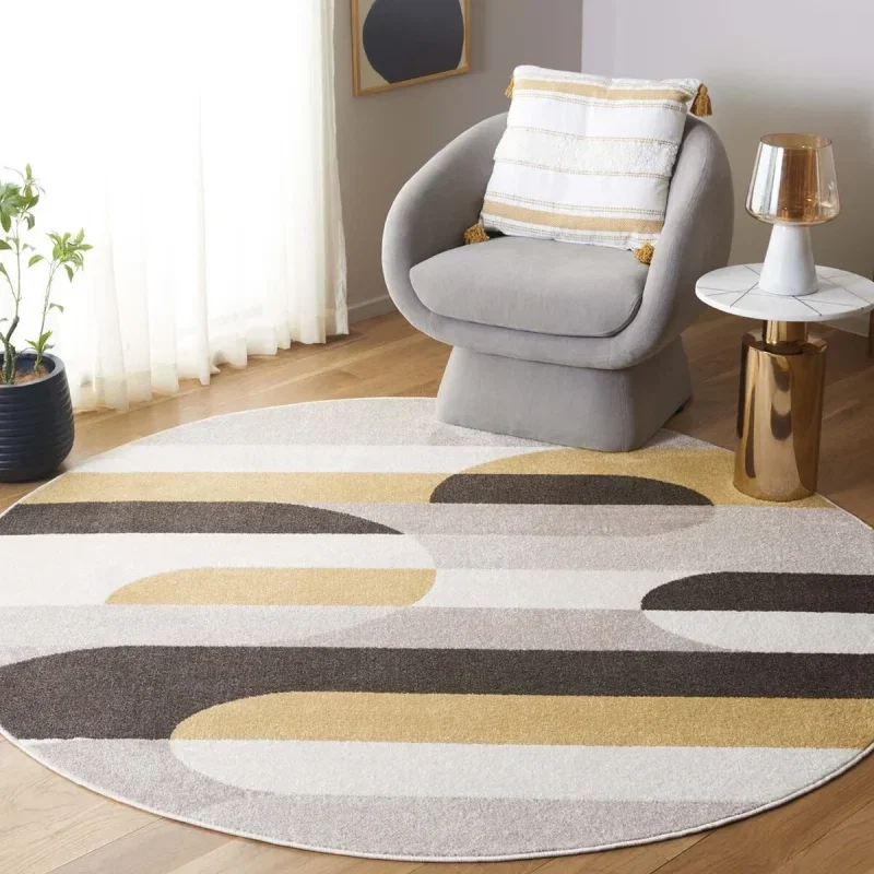 Tapete Adira Abstracto en Beige con Amarillo