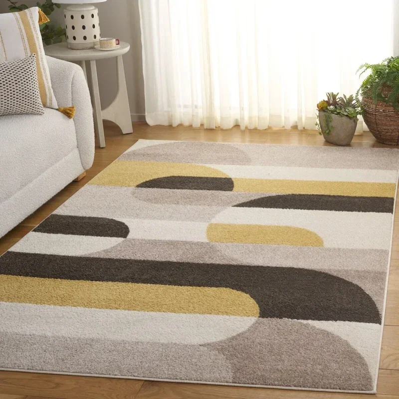 Tapete Adira Abstracto en Beige con Amarillo