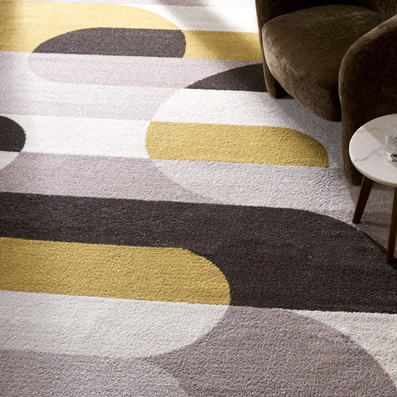 Tapete Adira Abstracto en Beige con Amarillo