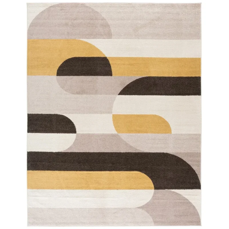 Tapete Adira Abstracto en Beige con Amarillo