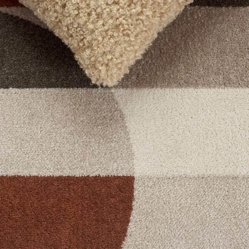 Tapete Adira Abstracto en Beige con Terracota