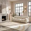 Tapete Adira Brochas Onduladas en Marfil con Beige