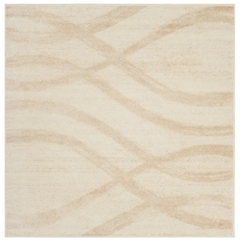 Tapete Adira Brochas Onduladas en Marfil con Beige