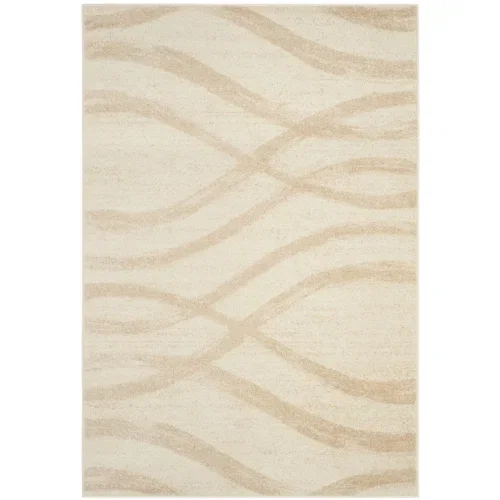 Tapete Adira Brochas Onduladas en Marfil con Beige
