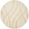 Tapete Adira Brochas Onduladas en Marfil con Beige