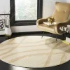 Tapete Adira Brochas Onduladas en Marfil con Beige