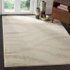 Tapete Adira Brochas Onduladas en Marfil con Beige