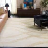 Tapete Adira Brochas Onduladas en Marfil con Beige