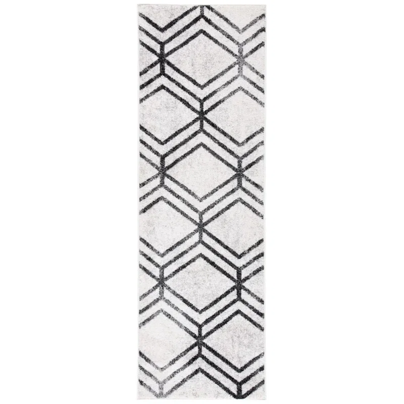 Tapete Adira Chevron Droble en Marfil con Carbon