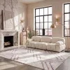 Tapete Adira Chevron Droble en Marfil con Ciruela