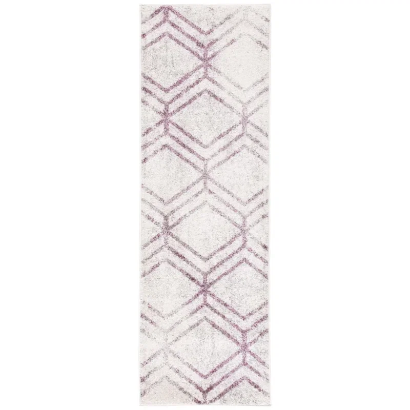 Tapete Adira Chevron Droble en Marfil con Ciruela