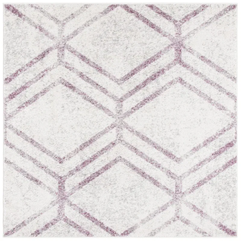 Tapete Adira Chevron Droble en Marfil con Ciruela
