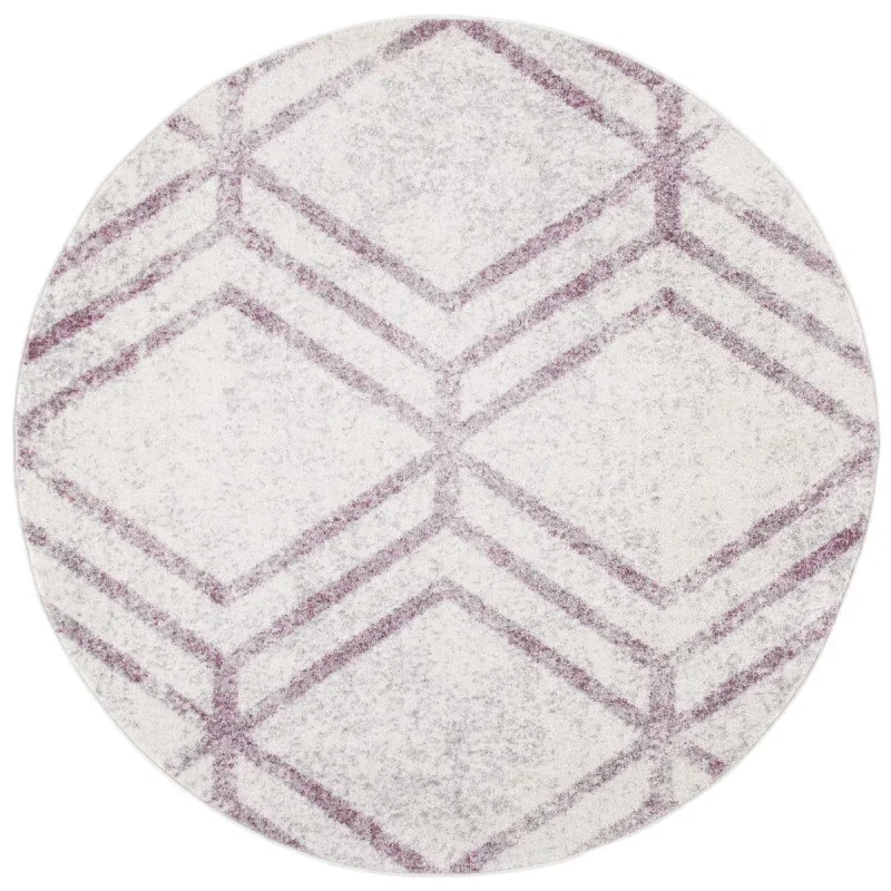 Tapete Adira Chevron Droble en Marfil con Ciruela