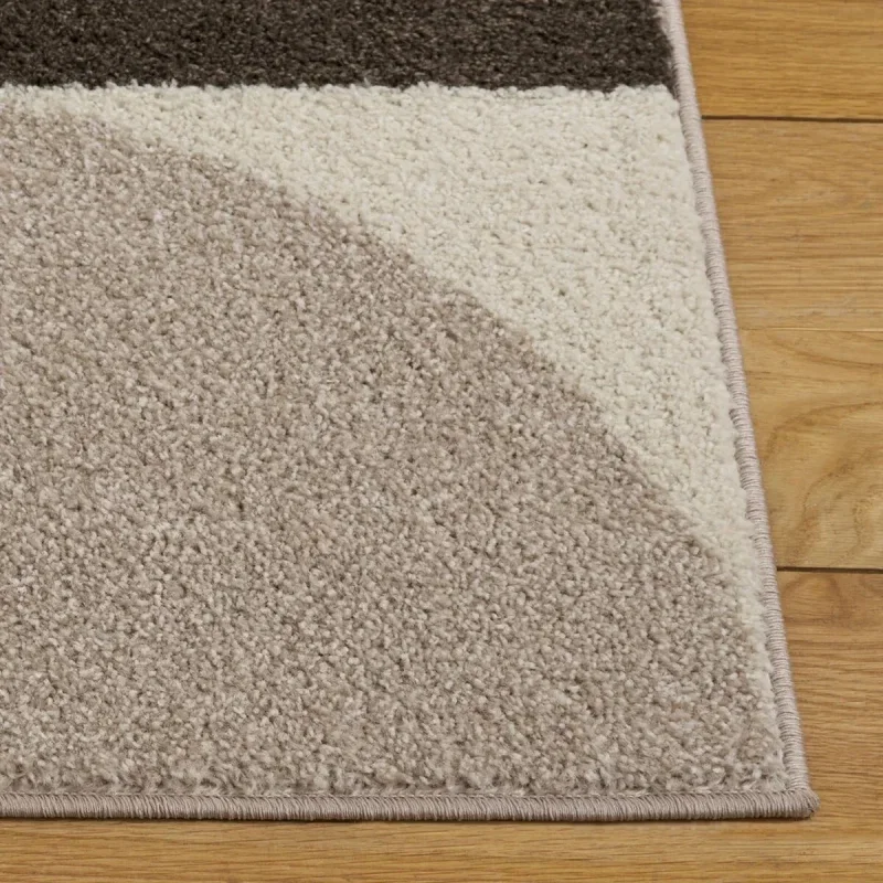 Tapete Adira de Curvas Mid Century en Verde con Beige