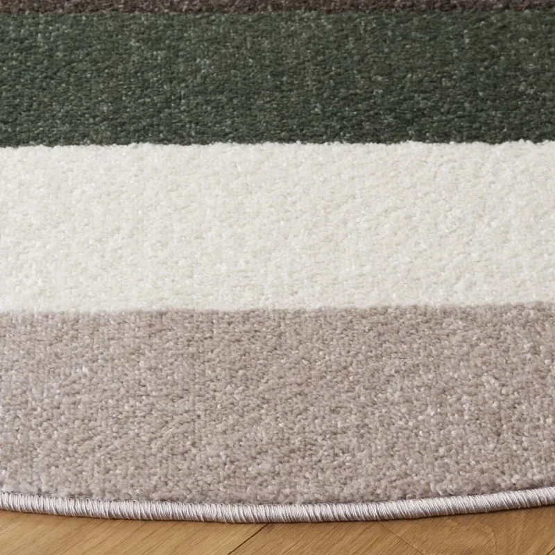 Tapete Adira de Curvas Mid Century en Verde con Beige