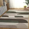 Tapete Adira de Curvas Mid Century en Verde con Beige