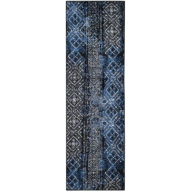 Tapete Adira de Diamantes en Azul con Negro