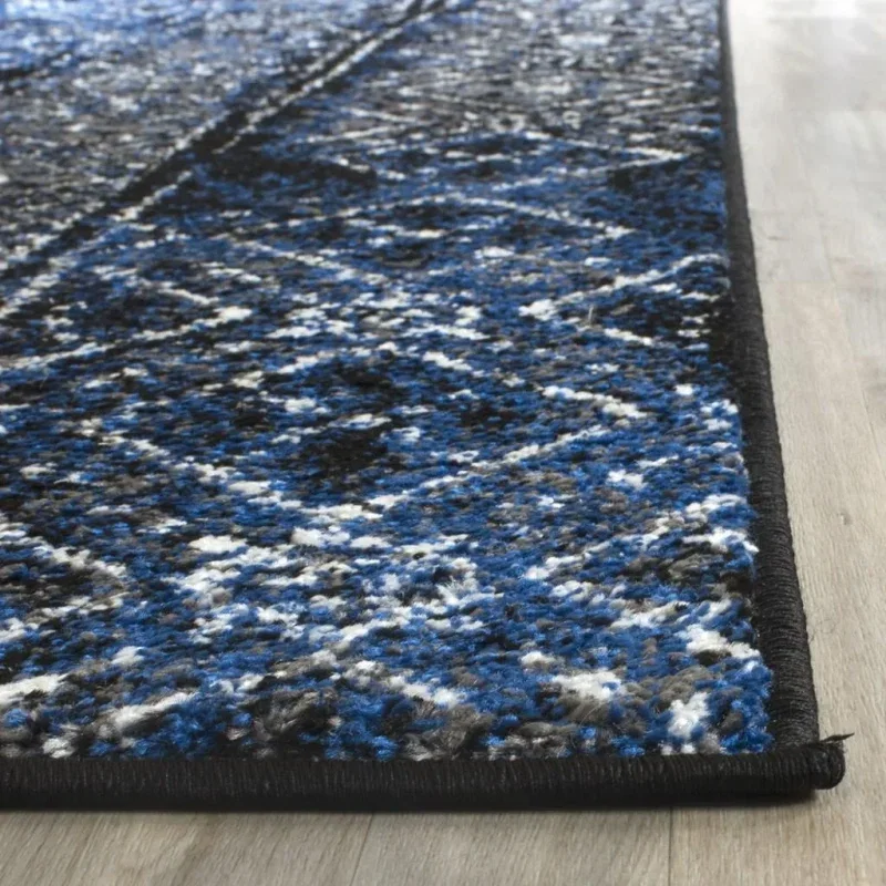Tapete Adira de Diamantes en Azul con Negro