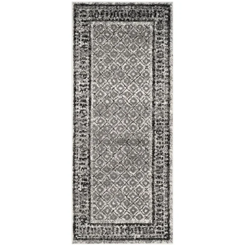Tapete Adira de Diamantes en Marfil con Gris