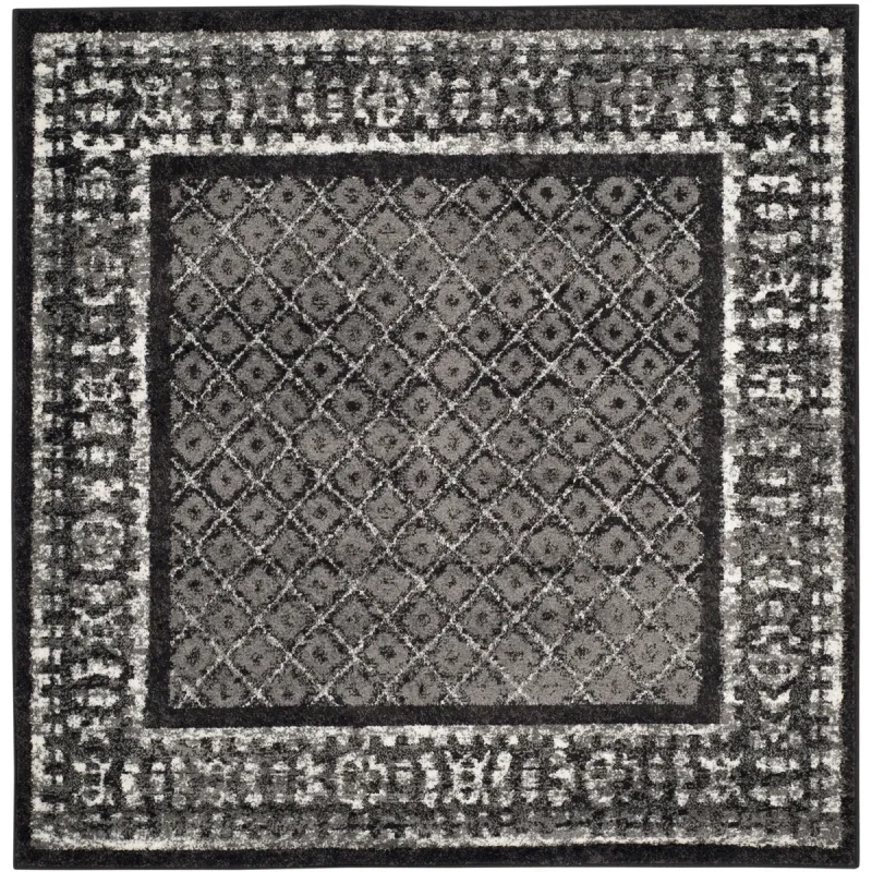 Tapete Adira de Diamantes en Negro con Gris